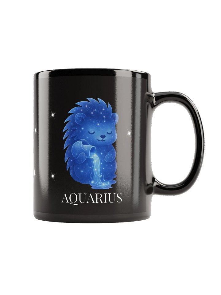 Zodiac hedgie black Aquarius mug product image (1)