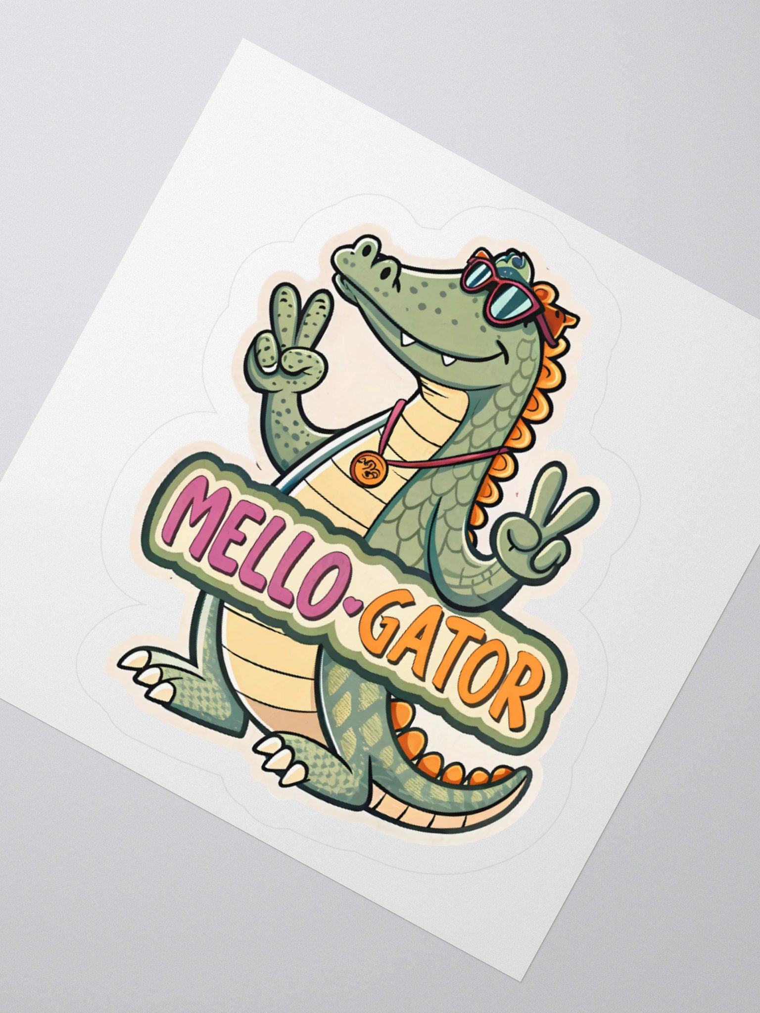 Mello-Gator Peace Sign Sticker product image (4)