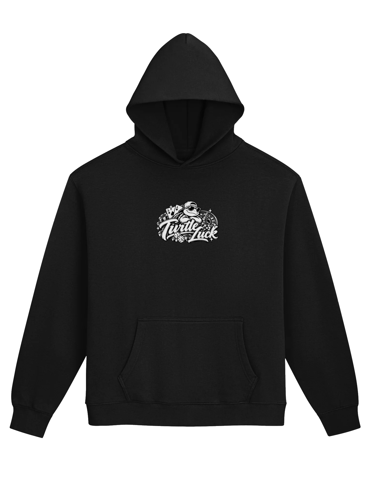 Turtle Luck Casino Graphic Hoodie, (Don't fact check Logo) product image (3)