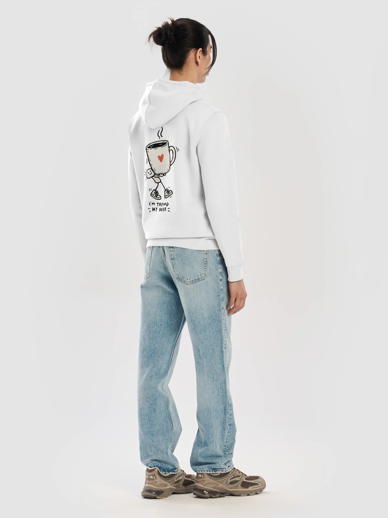 I'm Trying My Best Hoodie – Funny Coffee Doodle Design product image (20)