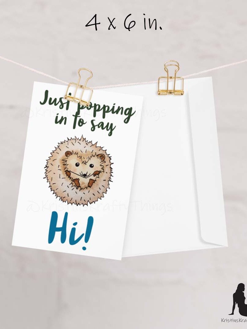 Hedgehog Popping In To Say Hi Greeting Card product image (7)