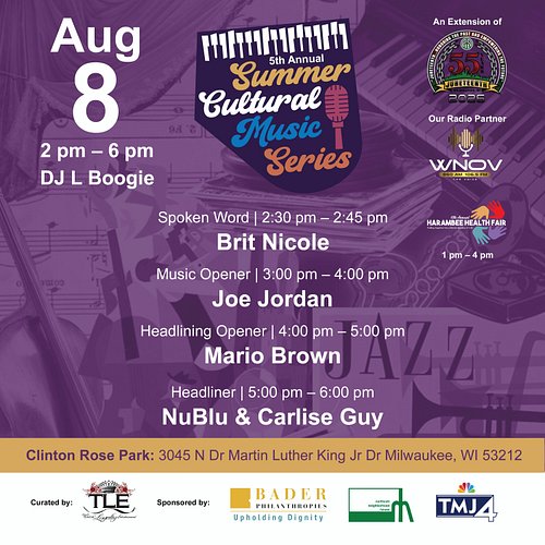 This Saturday w/ @northcottneighborhoodhouse 2p - 6p bring a lawn chair and cooler to #ClintonRose we got a nice lineup of pe...