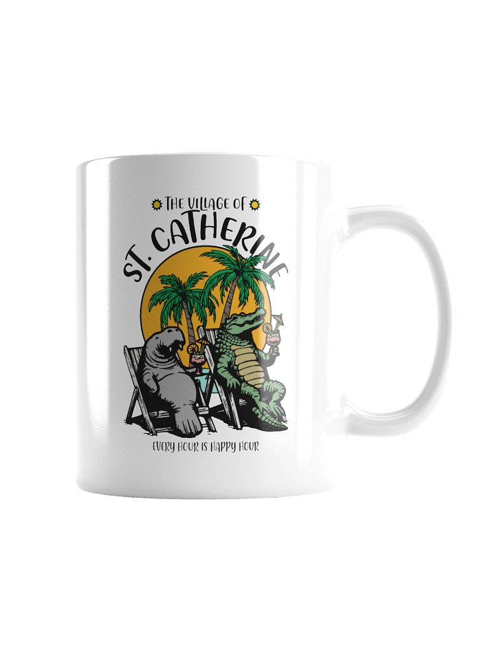 The Village of St Catherine TV Florida USA Fun Manatee Alligator Design Coffee Mug product image (5)