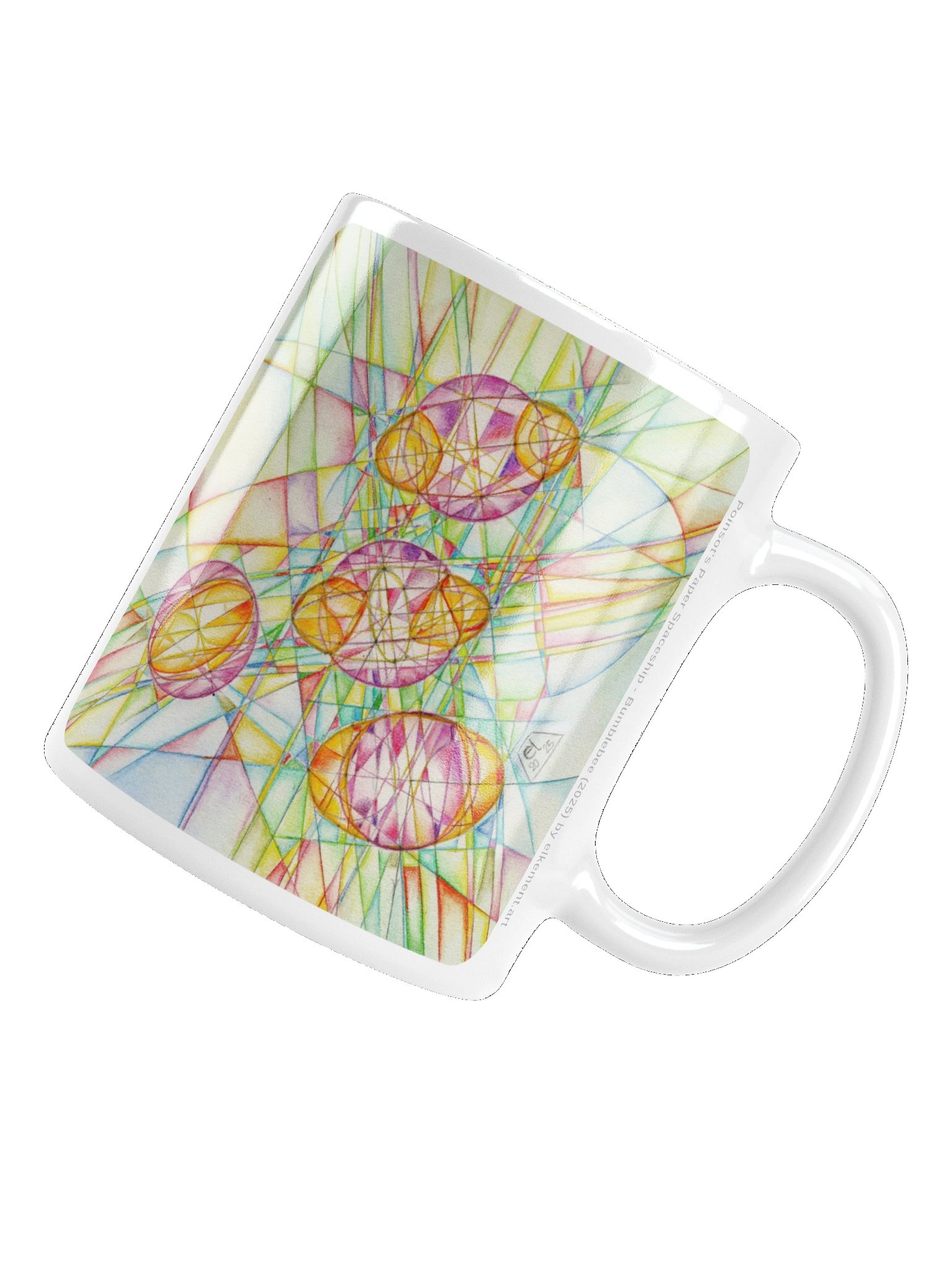 Poinsot's Paper Spaceship 2+3 - Gyroscope Physics Geometric Drawings Mug product image (3)