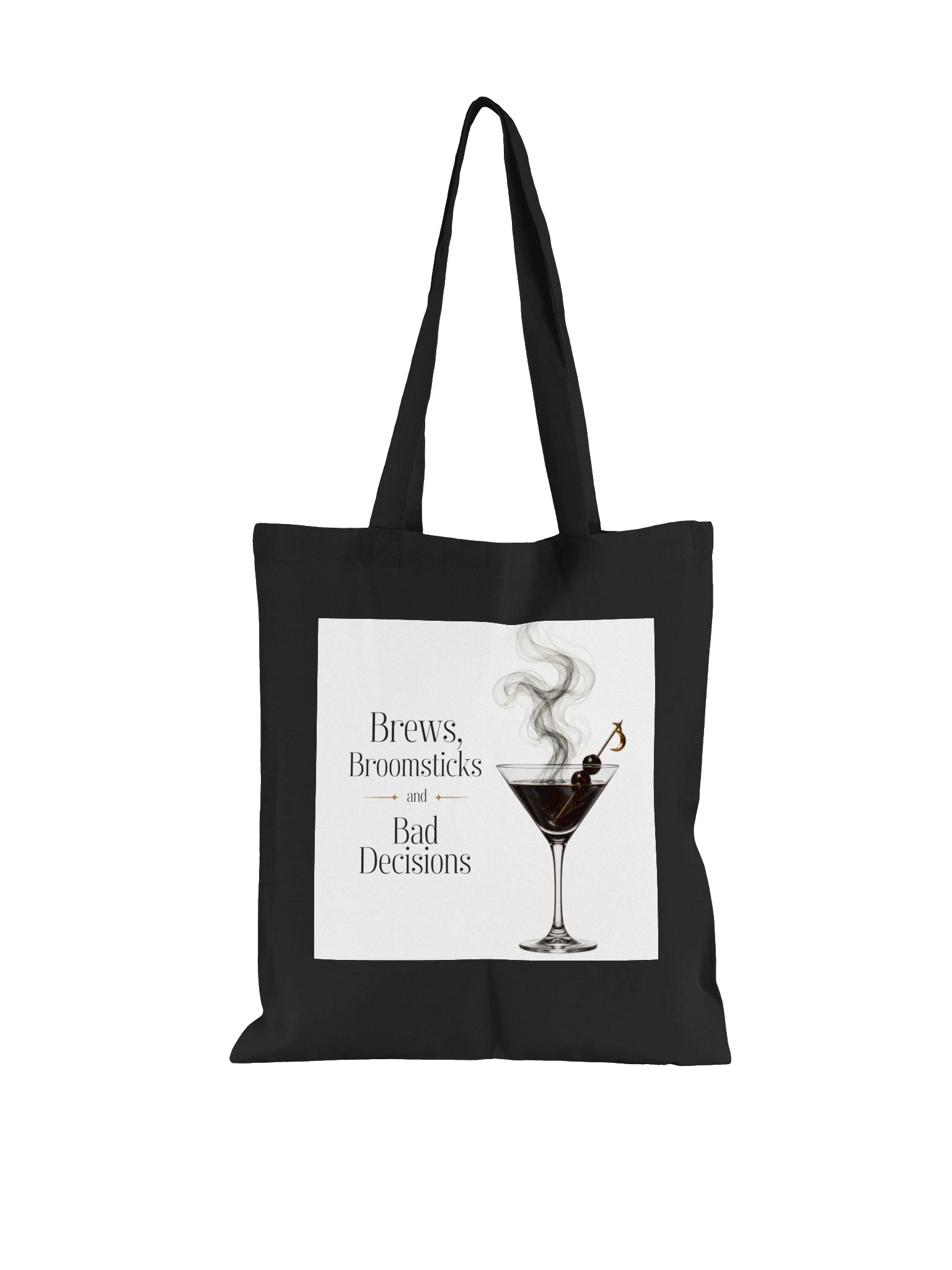 Brews, Broomsticks & Bad Decisions Tote in Black product image (1)