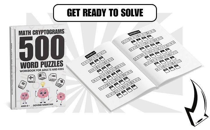500 Math Cryptograms Word Puzzles Workbook for Adults and Kids | Ebook | Printable PDF product image (2)