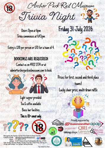 Only two weeks away is the APRM Trivia Night! Bookings close next week! The trivia night will be held on Friday 31 July 2026!...