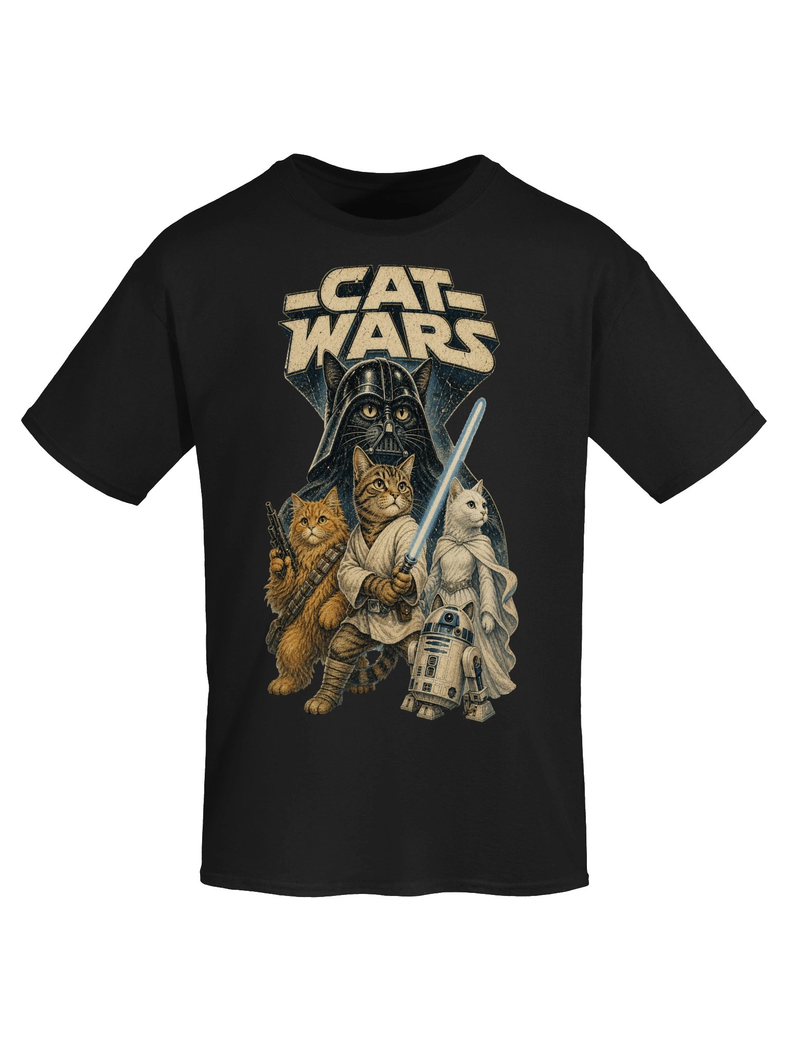 Cat Wars Vintage 90s Graphic shirt , Retro Space Cat , Funny Cat Warrior tee product image (10)