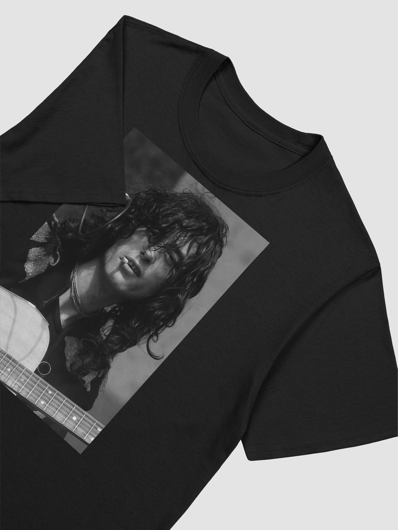 Jimmy Page Acoustic Guitar T-Shirt | Led Zeppelin Classic Rock Graphic Tee product image (5)