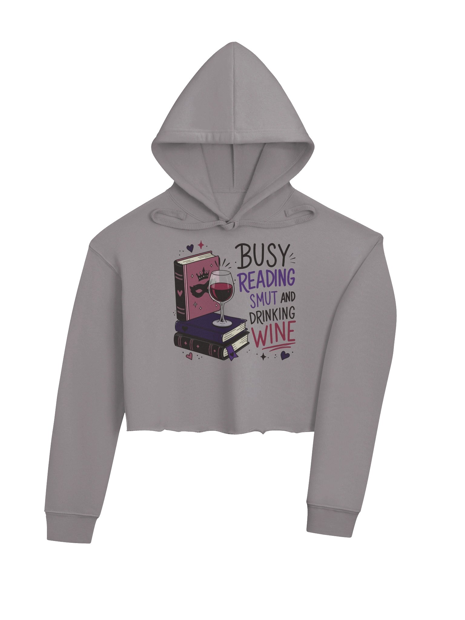 Busy Reading Smut & Drinking Wine (Cropped Hoodie) product image (4)