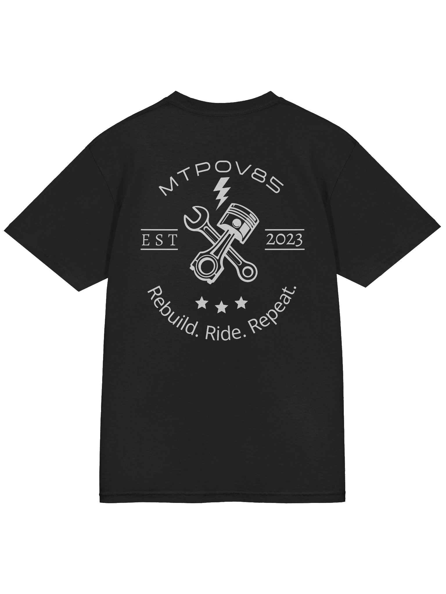 Rebuild. Ride. Repeat. Style 1, Black T-Shirt product image (4)