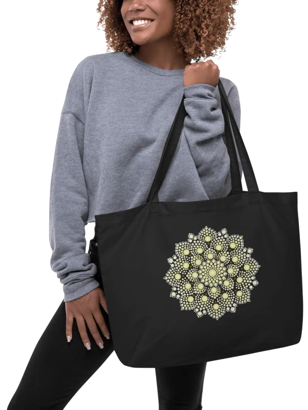 Yellow Dot Mandala Organic Cotton Tote product image (1)