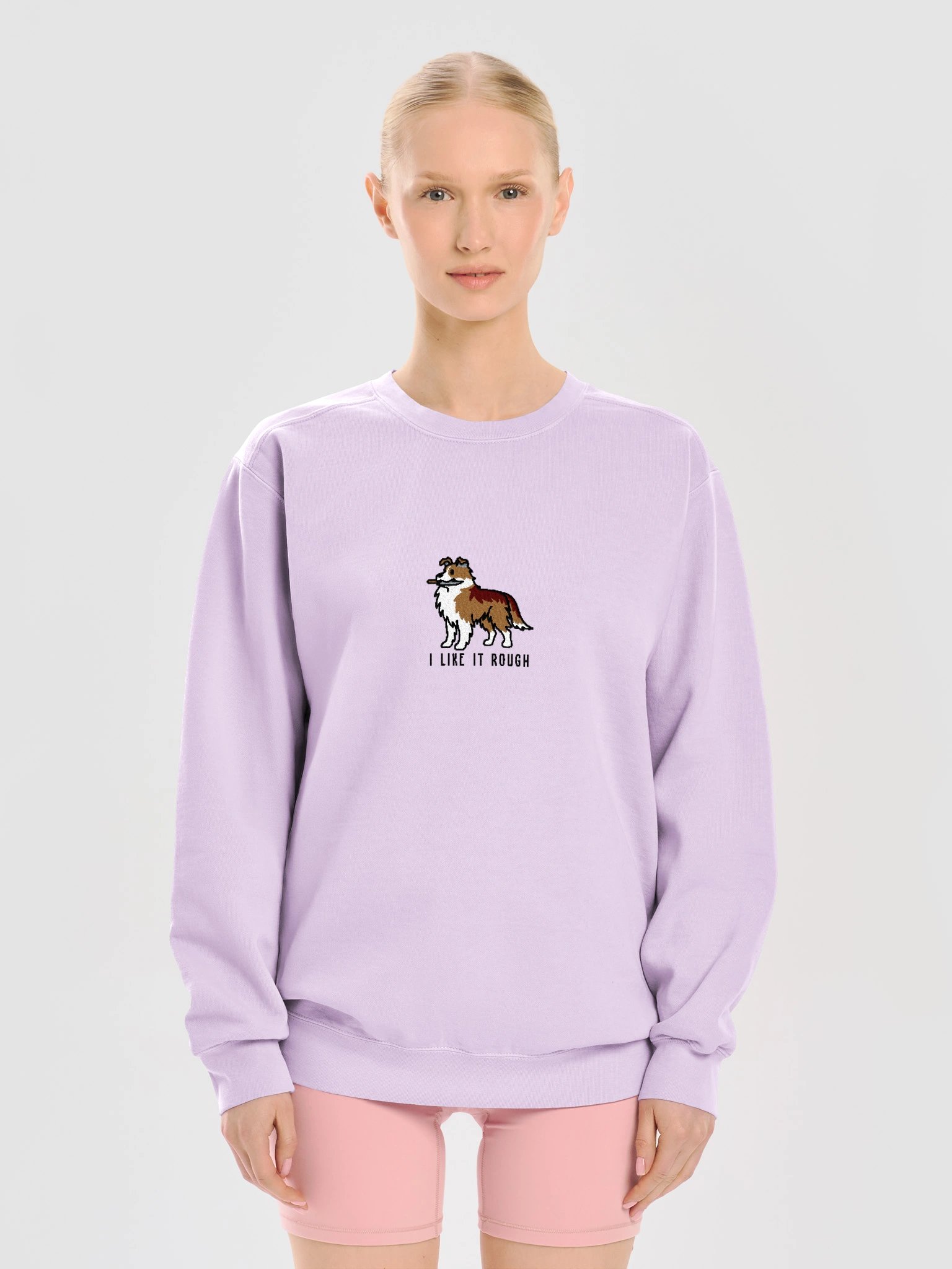 I Like It Rough Funny Chibi-Style Embroidered Premium Sweatshirt for Rough Collie(Sable) Owners product image (37)