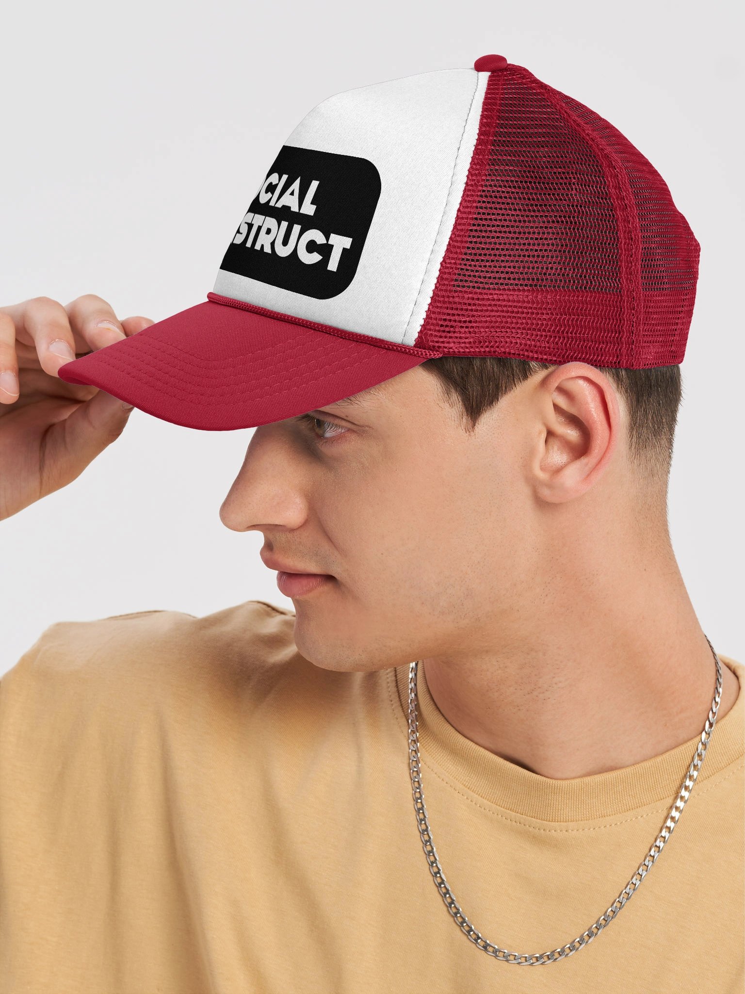 Social Construct Trucker Hat - Red product image (7)