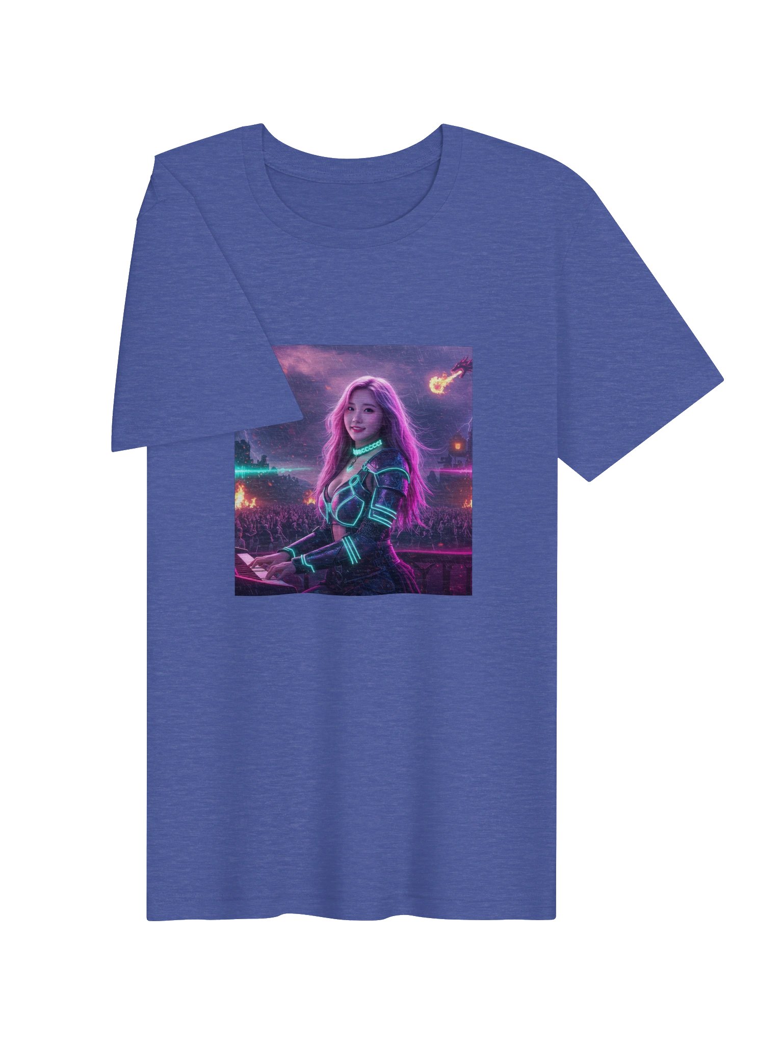 Deltasona Unisex Supersoft Cotton T-Shirt - Heather True Royal product image (3)
