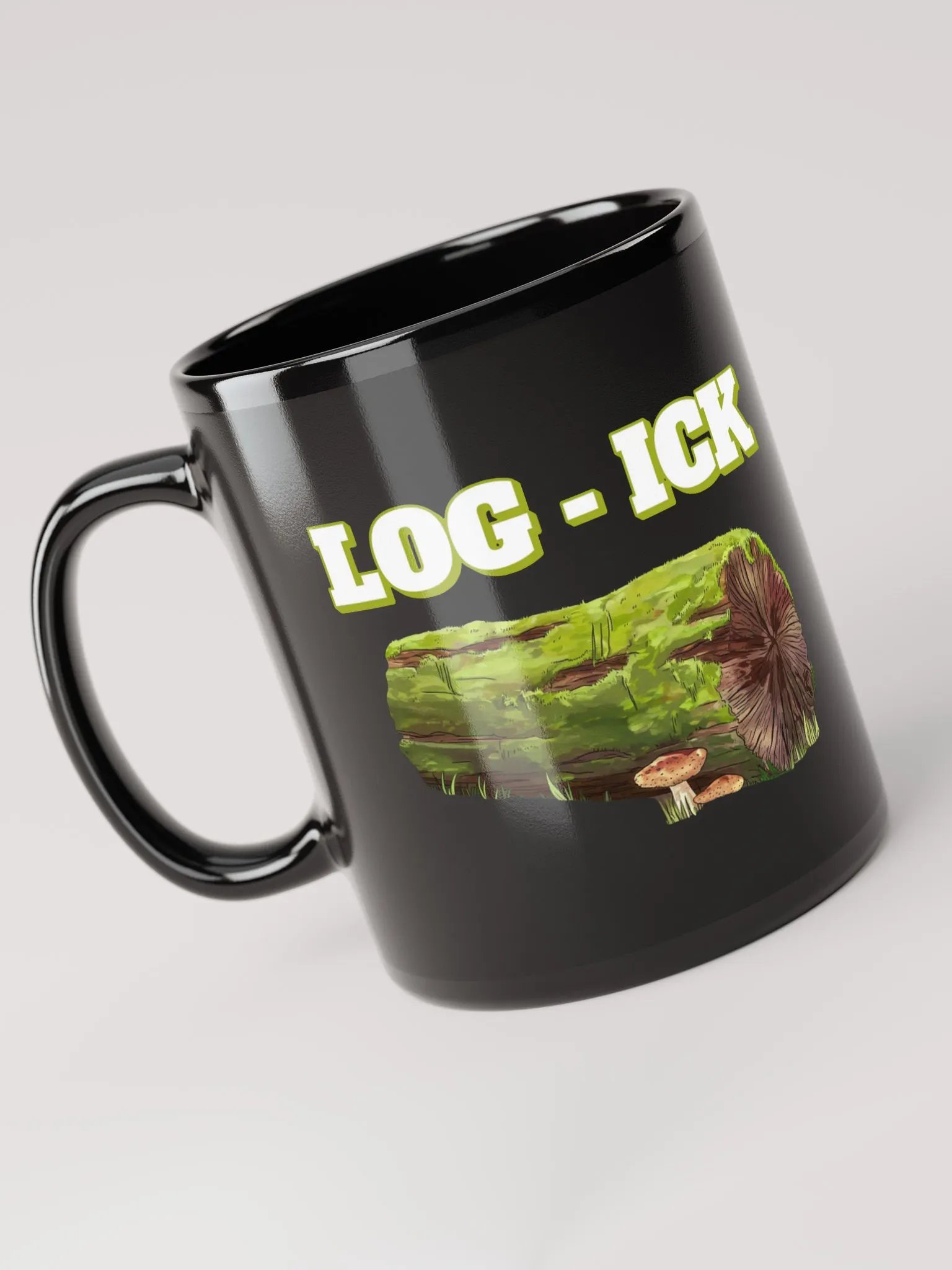 Log - Ick: Funny Play On Words Black Coffee Mug product image (3)