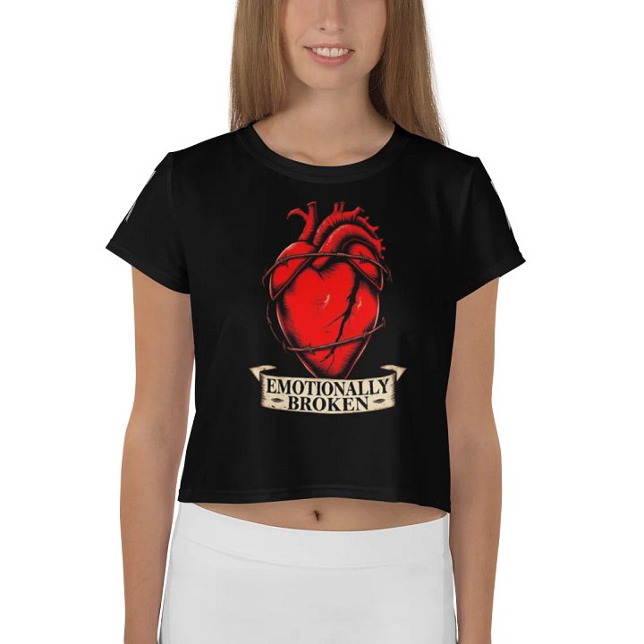 Emotionally Broken Crop Graphic Tee product image (1)