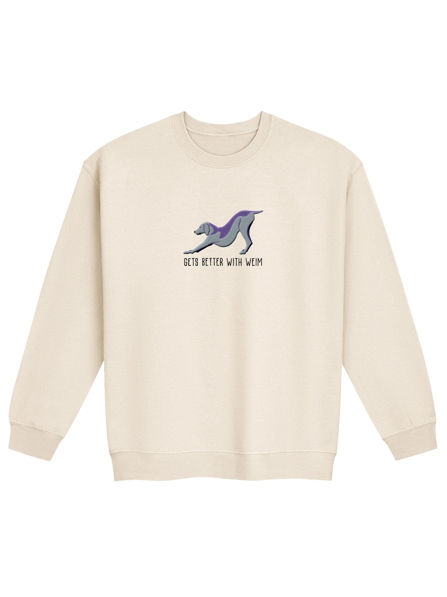 Gets Better with Weim Sweatshirt (Embroidered) of a Weimaraner(Docked Tail) product image (4)