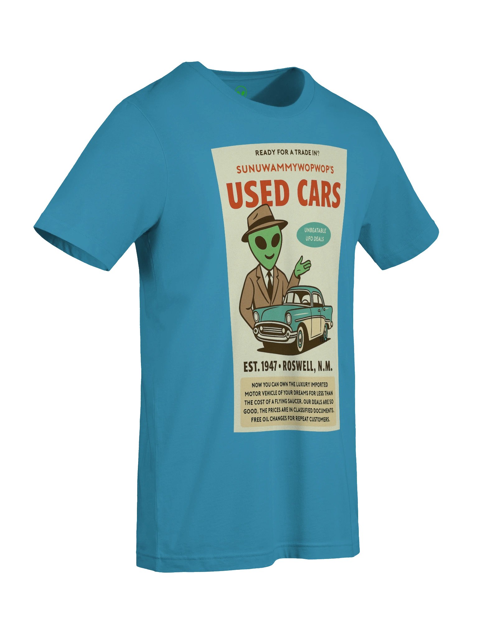Used Car Dealership Roswell Aliens 1950's Retro Concert Tee Fit Unisex T-Shirt product image (21)