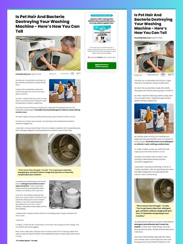 Advertorial Landing Page Home Cleaning Product Template product image (1)