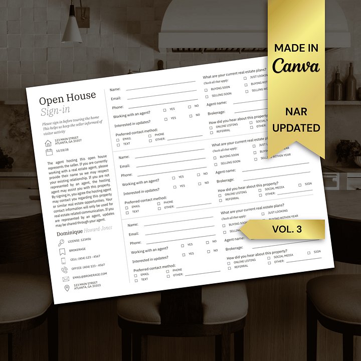 Real Estate Open House Sign-In Vol. 3 product image (1)