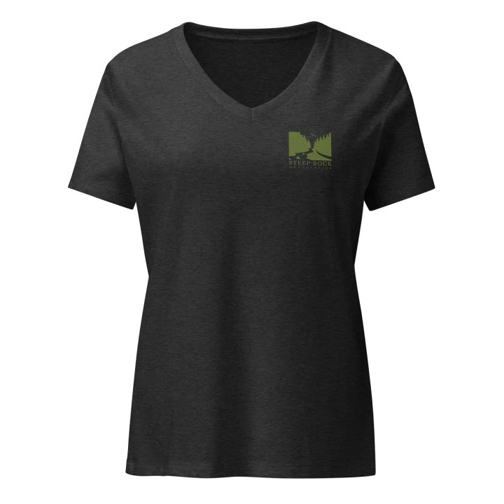 Steep Rock women's V-neck t-shirt (dark green logo) product image (2)