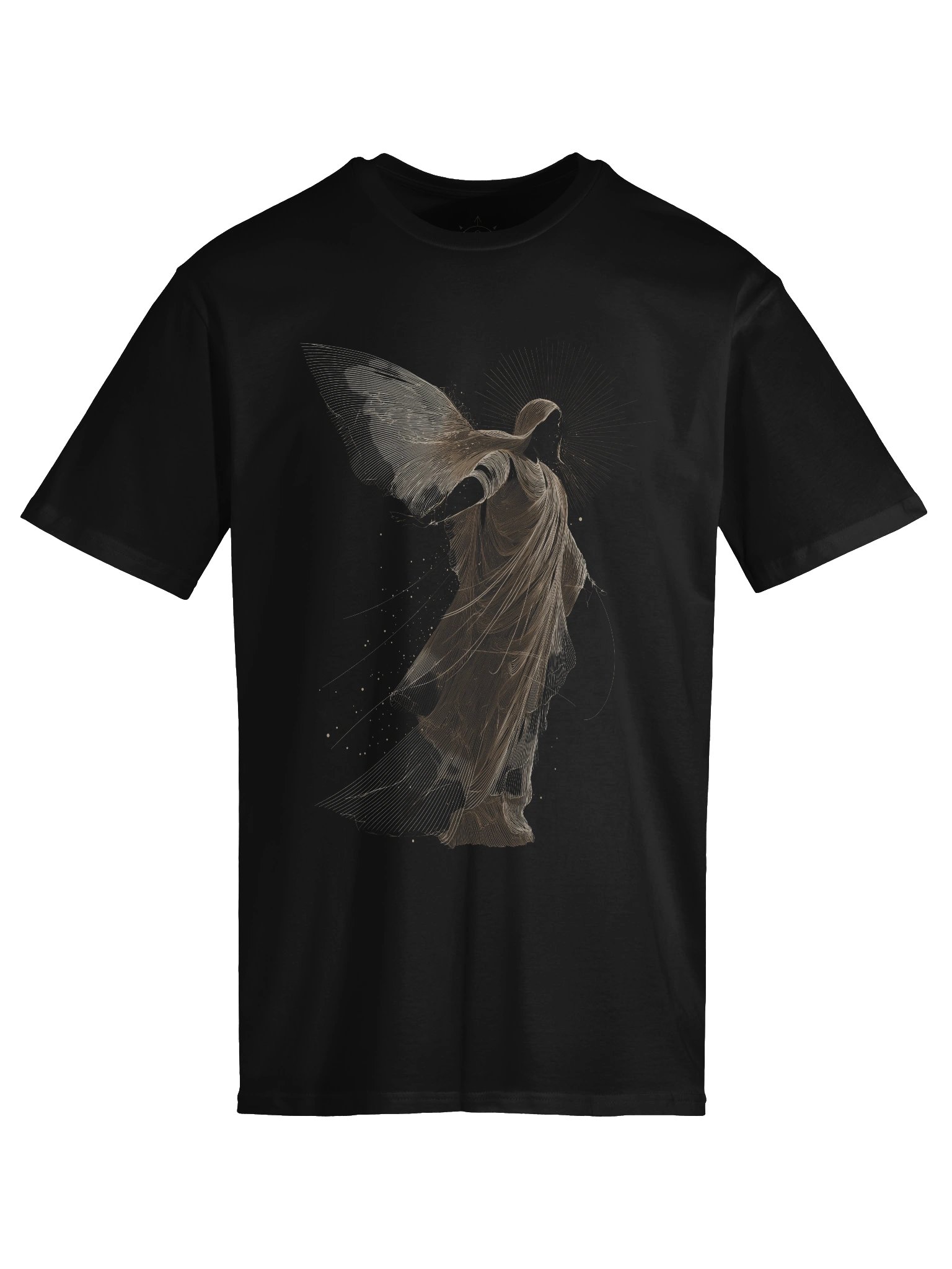 Celestial Grace – Golden Angel Line Art Tee product image (10)