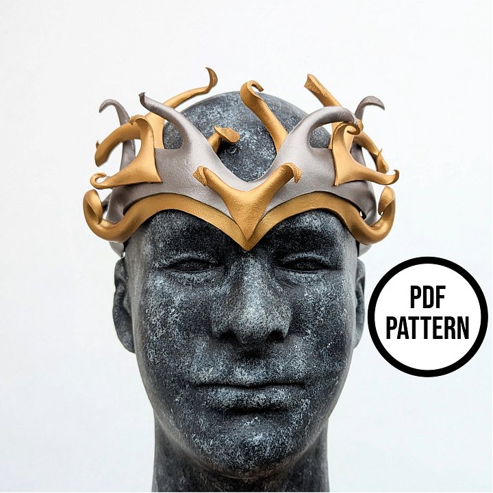Ice Queen Leather Crown - PDF Pattern for Leather product image (1)