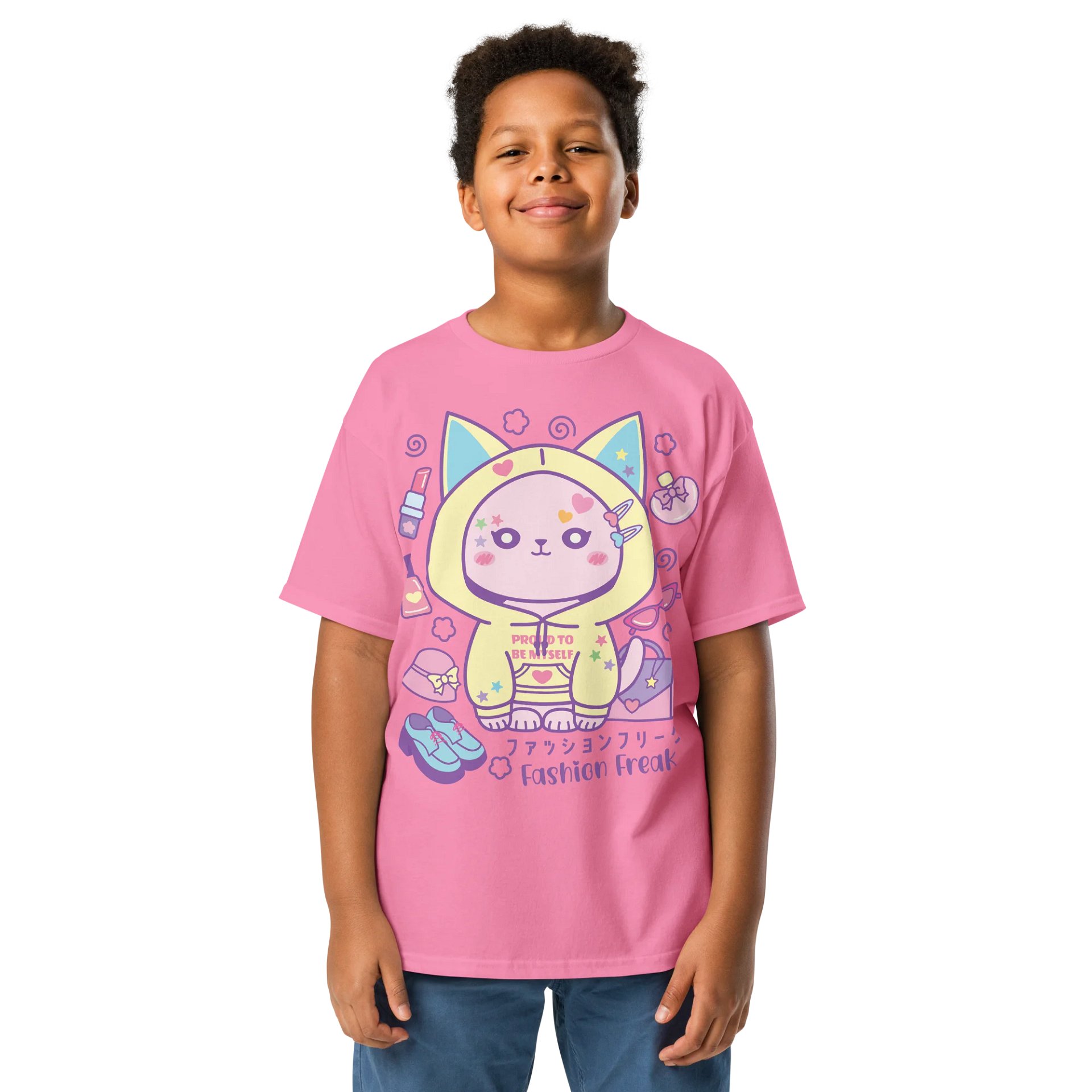 Fashion Freak Kitty- Unisex Youth Heavyweight T-shirt product image (1)
