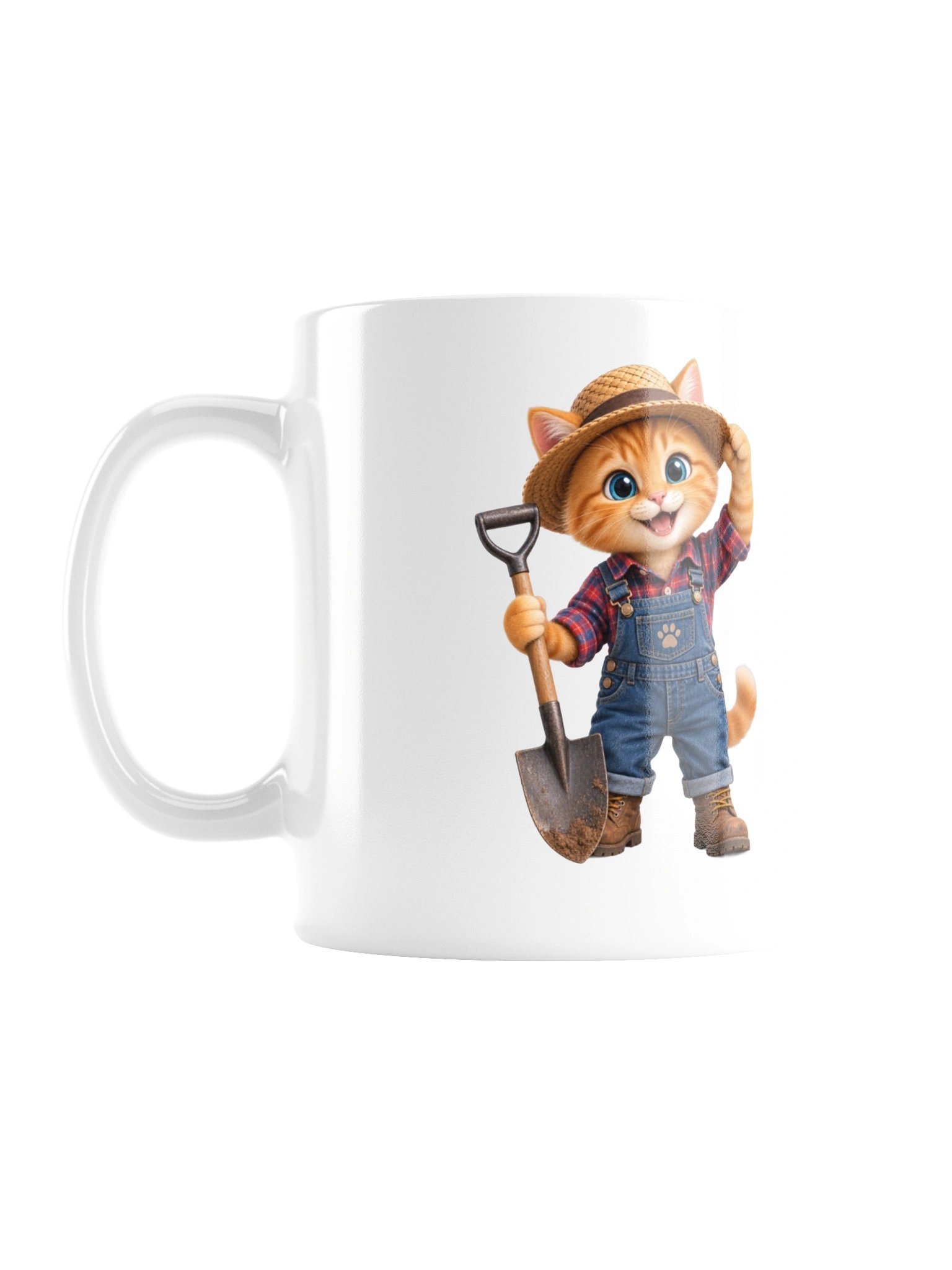 Farmer Cat Premium Ceramic Coffee Mug - Cozy Country Style Gift for Cat Moms & Gardeners product image (3)