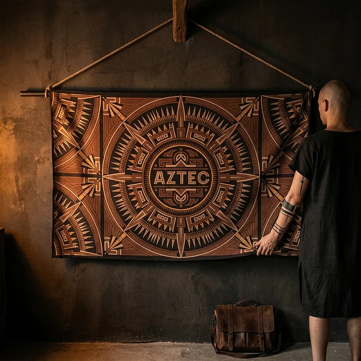 Aztec Ritual Flag — Ancient Geometry 01 product image (1)