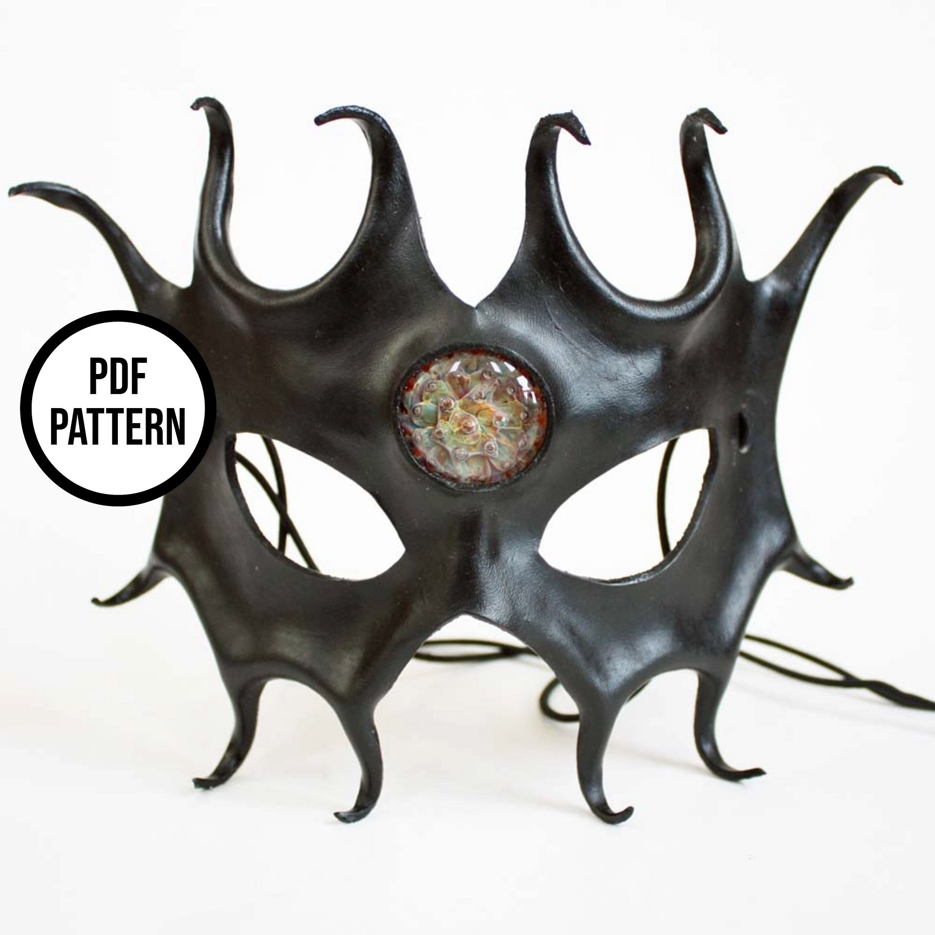 Leather Mask with Cabochon Inlay- PDF Pattern product image (3)