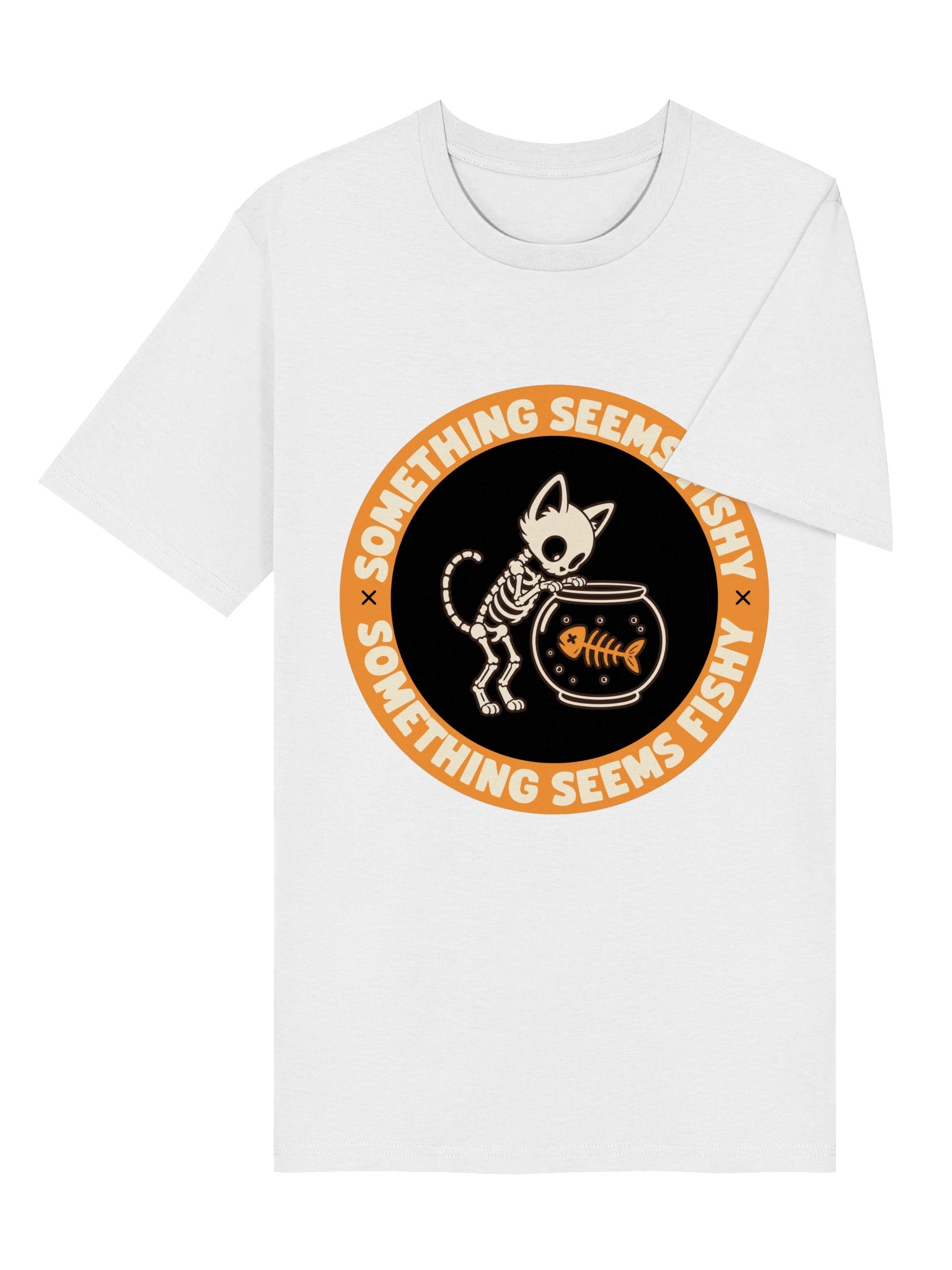 Something Seems Fishy Skeleton Cat Tee product image (3)