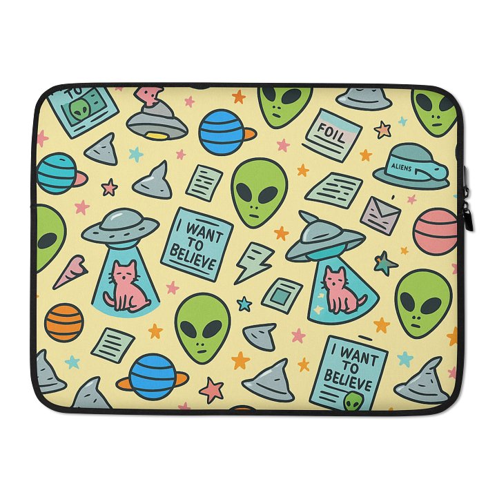 Tin Foil Hats and Cats Conspiracy Theory Laptop Sleeve product image (2)