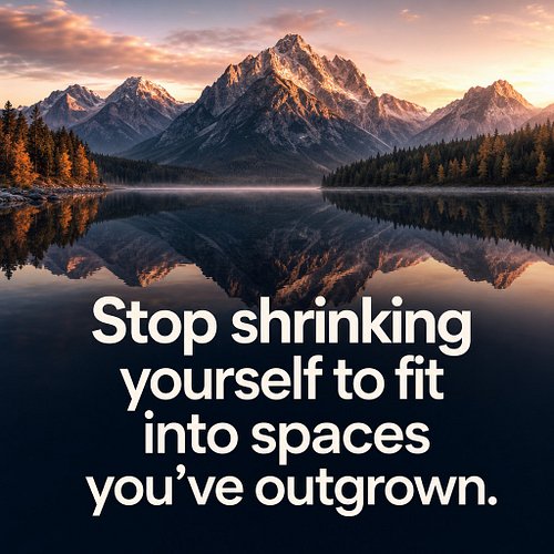 Stop shrinking yourself to fit into spaces you've outgrown.