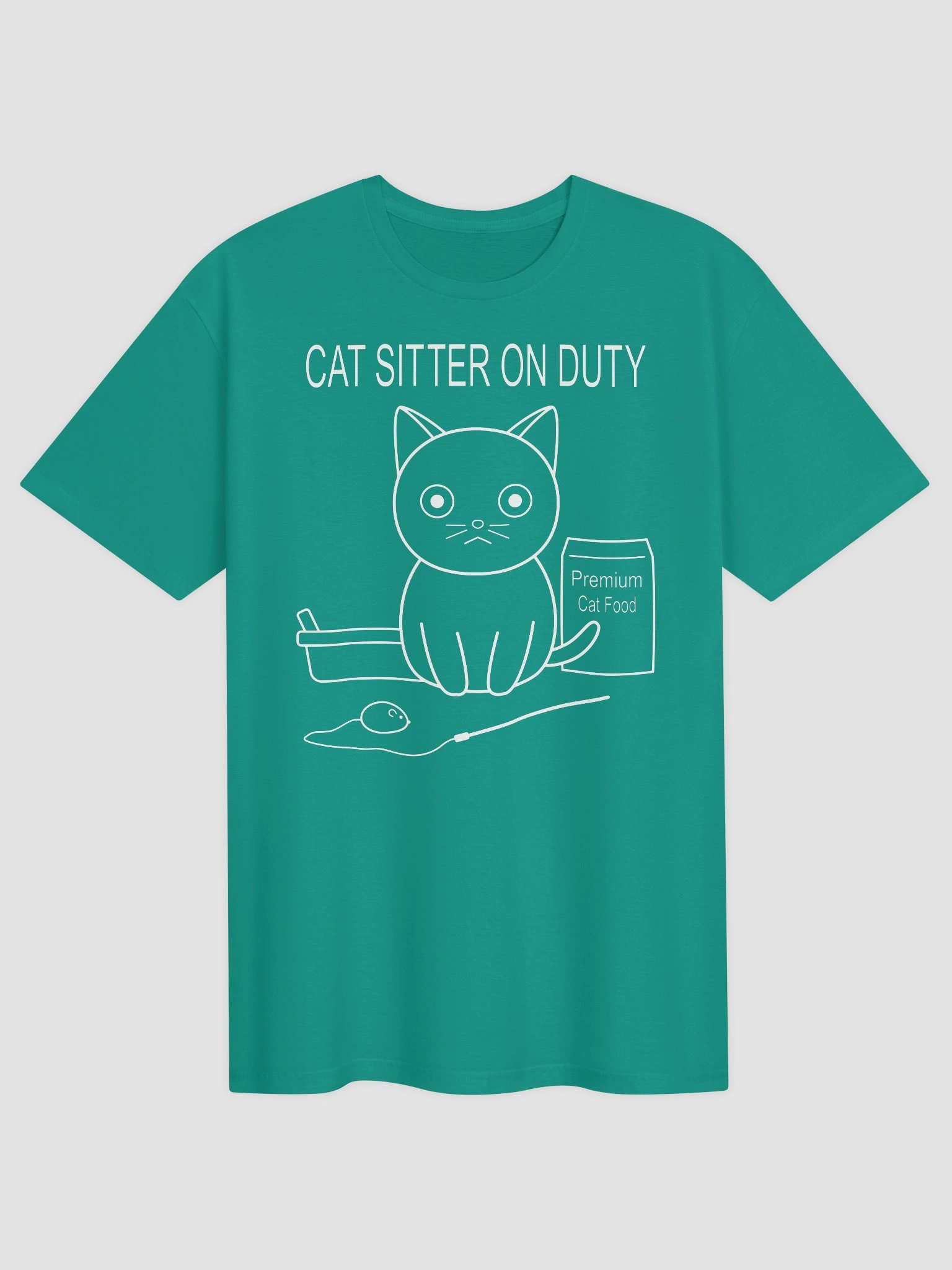 Cat Sitter on Duty (White Print) - Unisex Adult Super Soft Lightweight T-shirt product image (1)