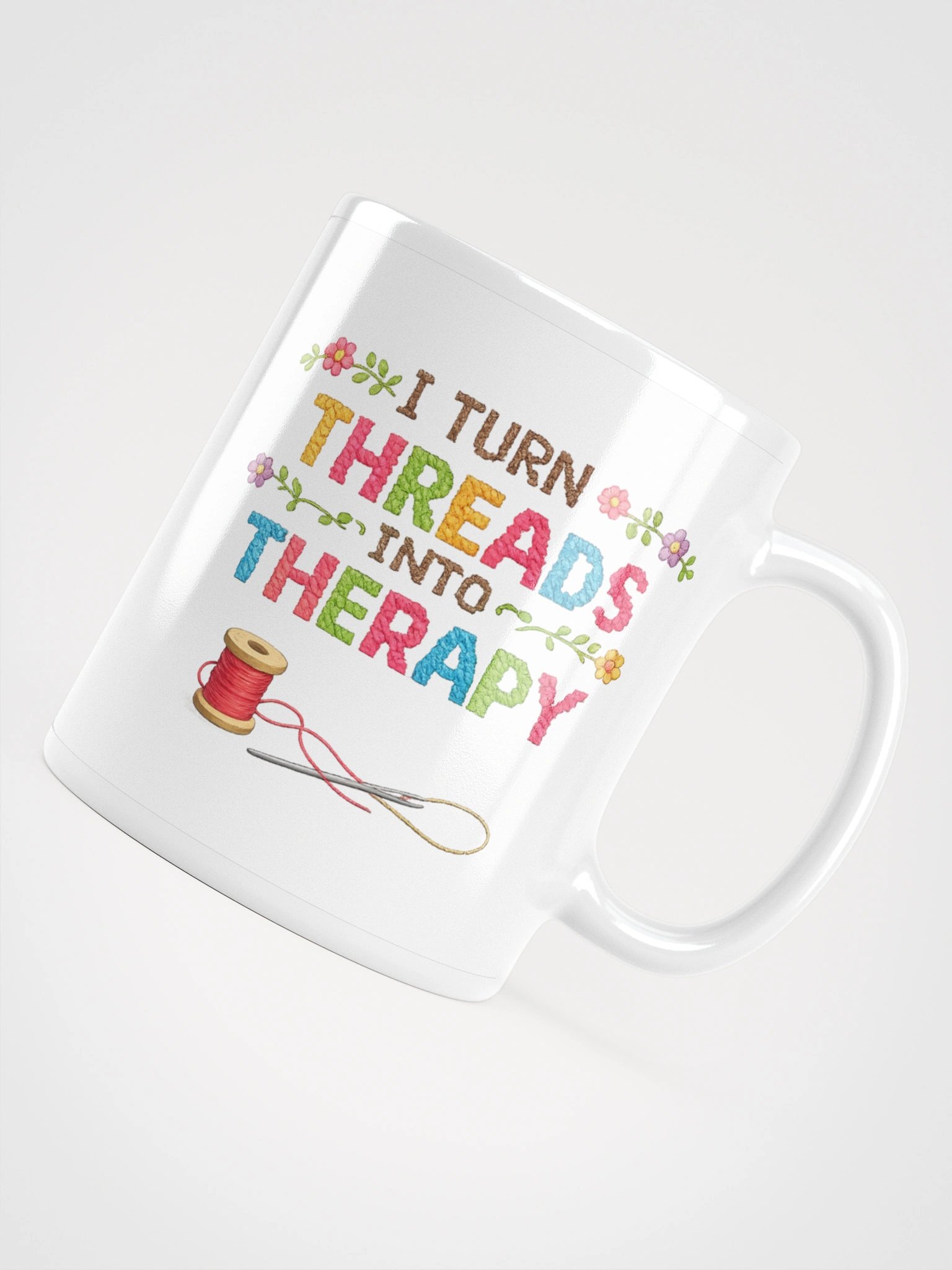 I turn threads into therapy Mug product image (6)