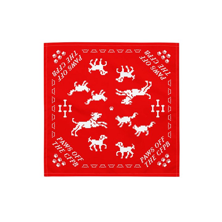 Paws off the CFPB Bandana (Red) product image (1)