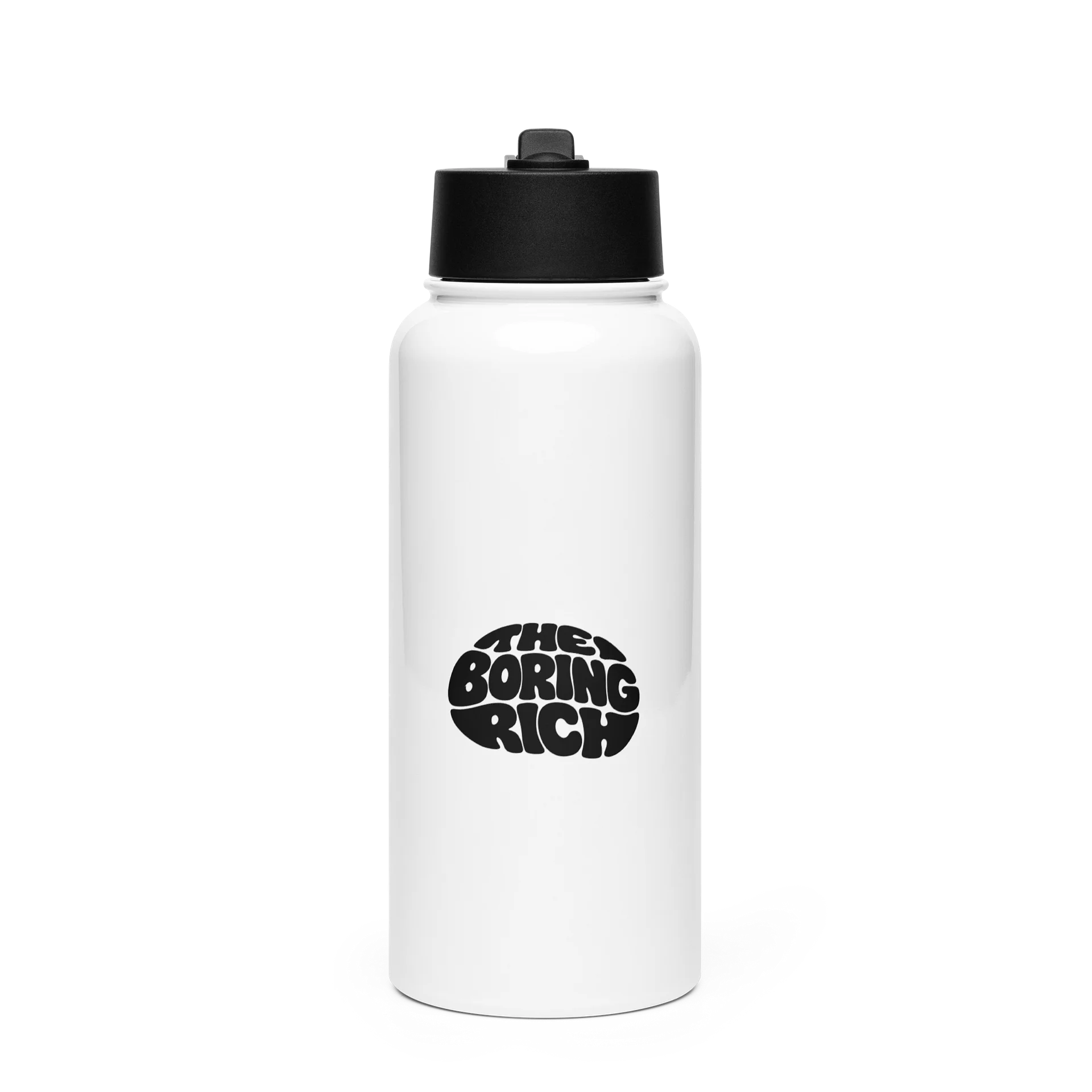 The Boring Rich Stainless Steel Water Bottle with a Straw Lid product image (1)