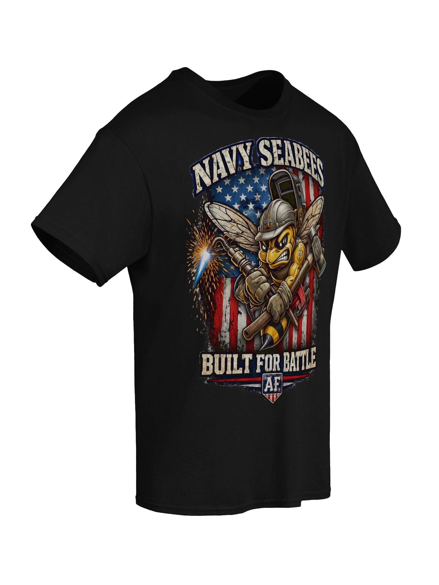 Navy Seabees “Built for Battle” Patriotic T-Shirt | American Freedom Series product image (6)