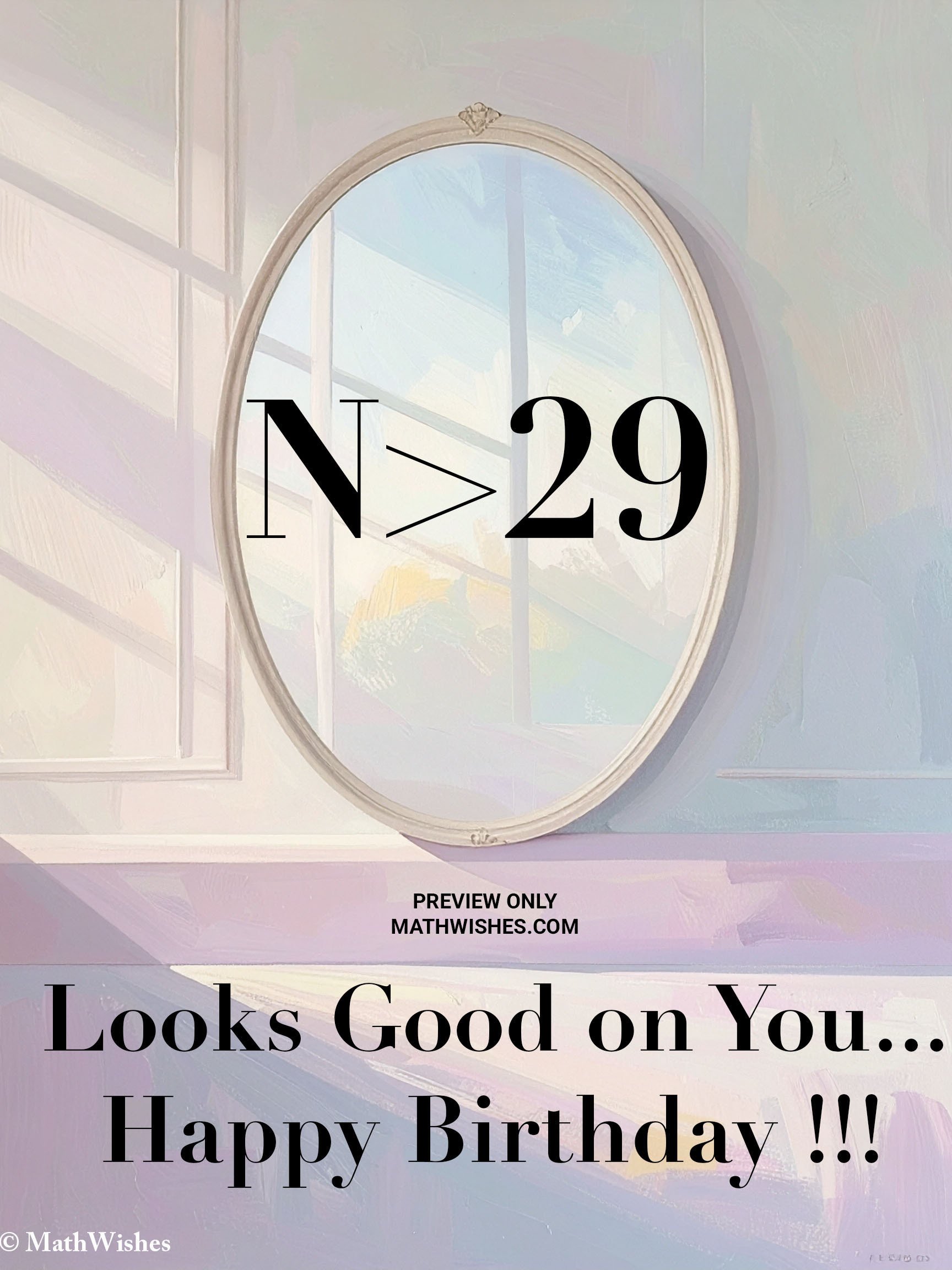 29 Plus Birthday Card - Mirror product image (1)