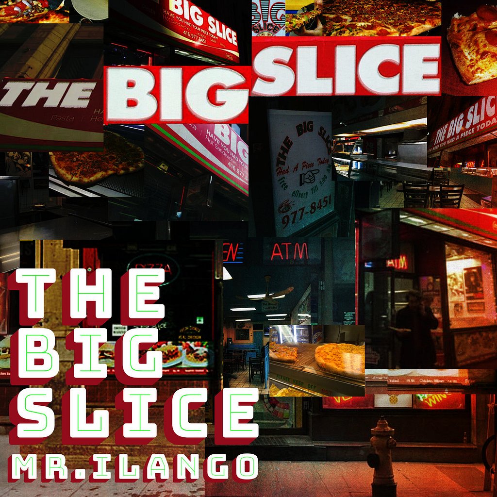 Cover art for The Big Slice (2026), a boom bap beat tape dedicated to pizza by Mr. ilango
