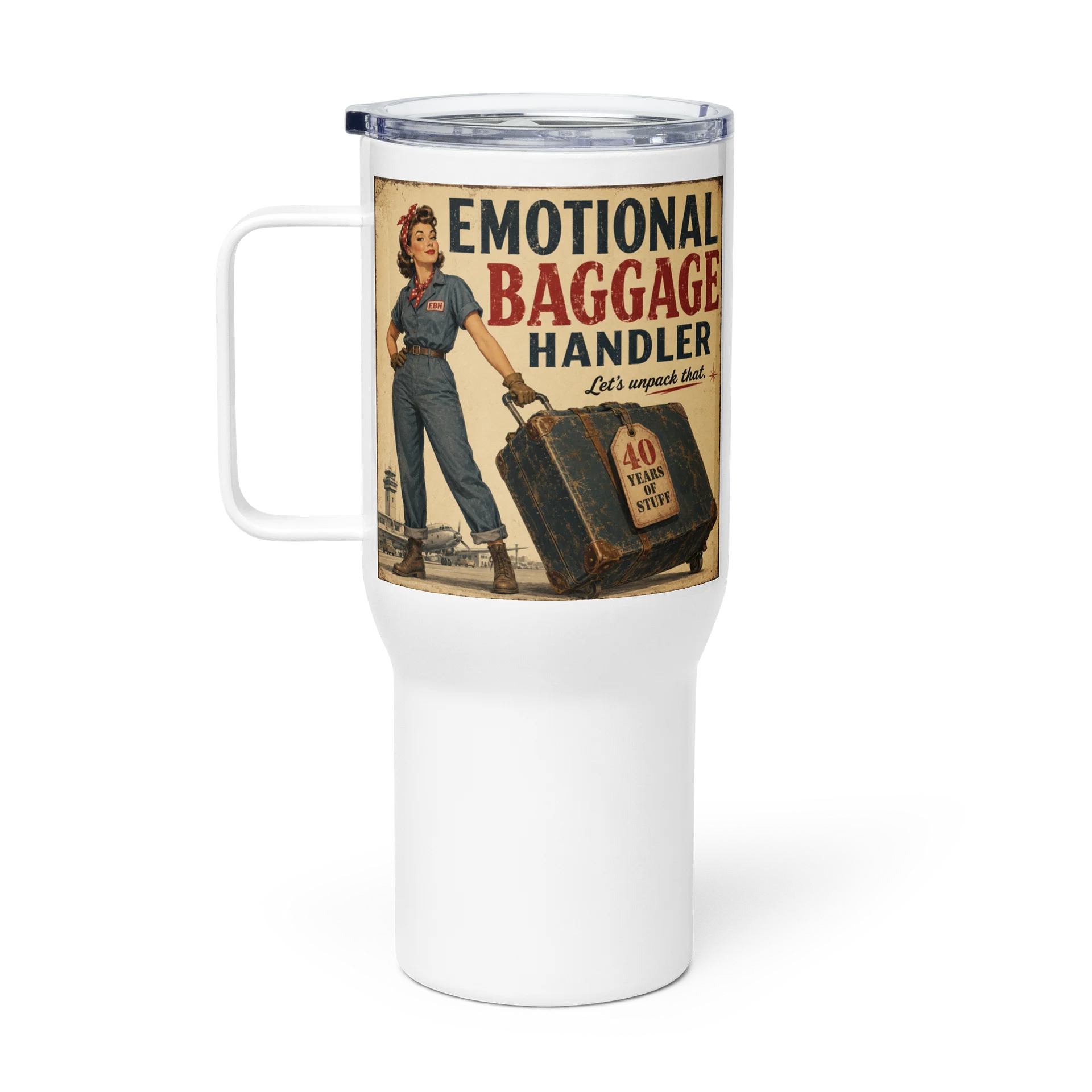 Emotional Baggage Handler: 40 Years of Stuff | Vintage Style Tumbler product image (1)