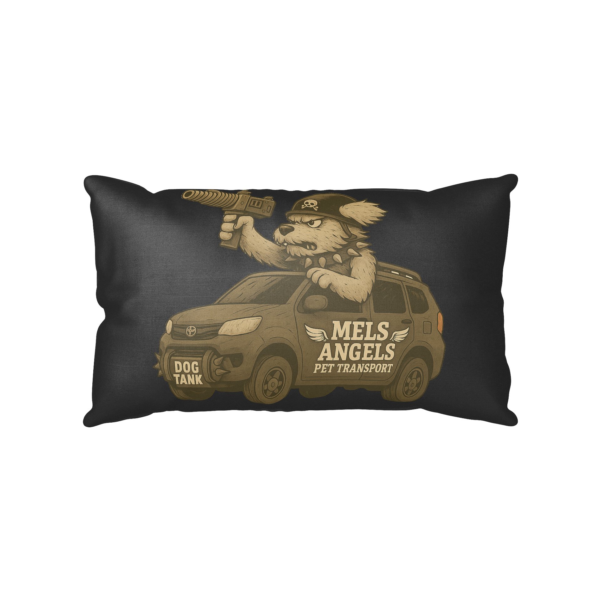 Mel’s Angels “Dog Tank” All-Over Print Pillow product image (2)