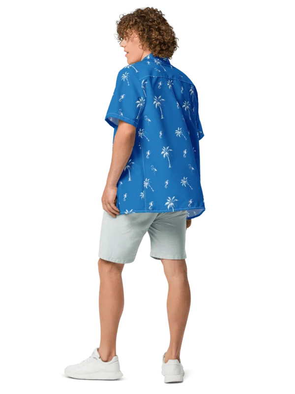 GTA VI Jason Duval Tropical Palm Tree Blue Hawaiian Shirt product image (5)