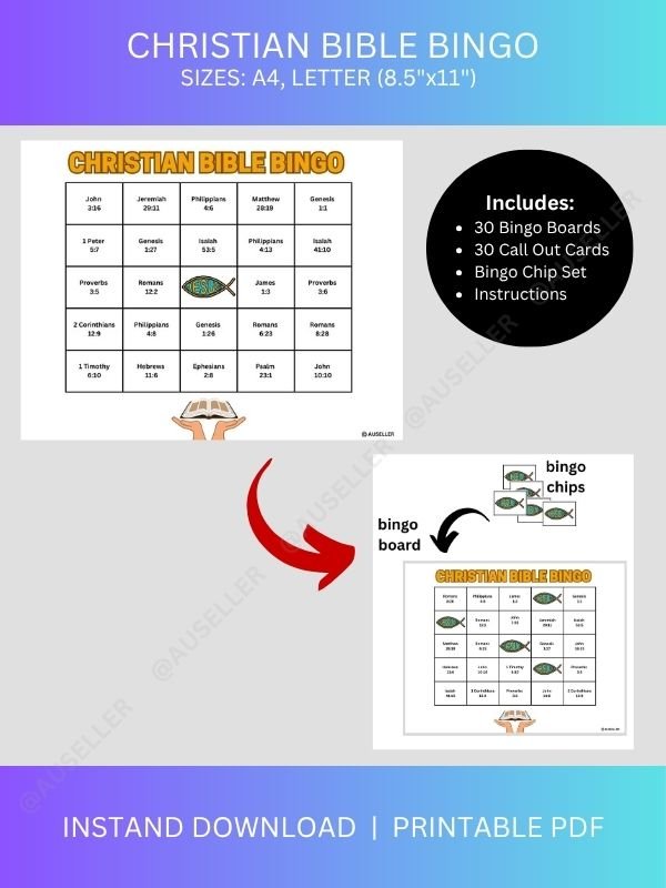 Printable Christian Bible Bingo Game Set product image (1)