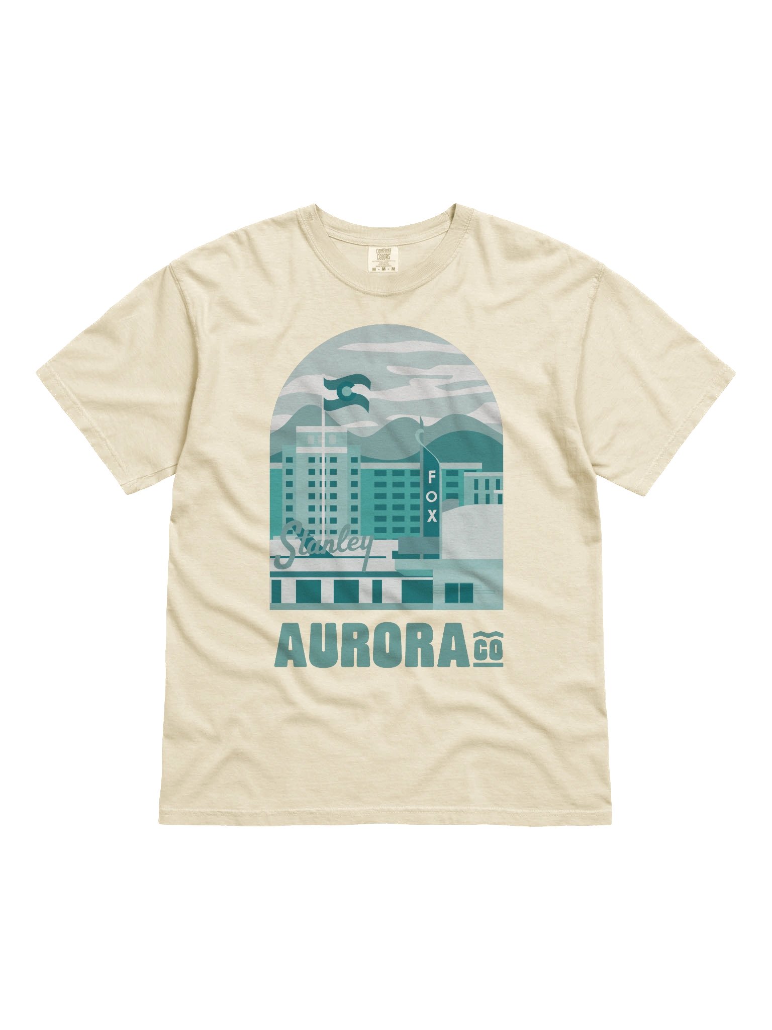 Aurora Cityscape T-shirt (Green) product image (1)