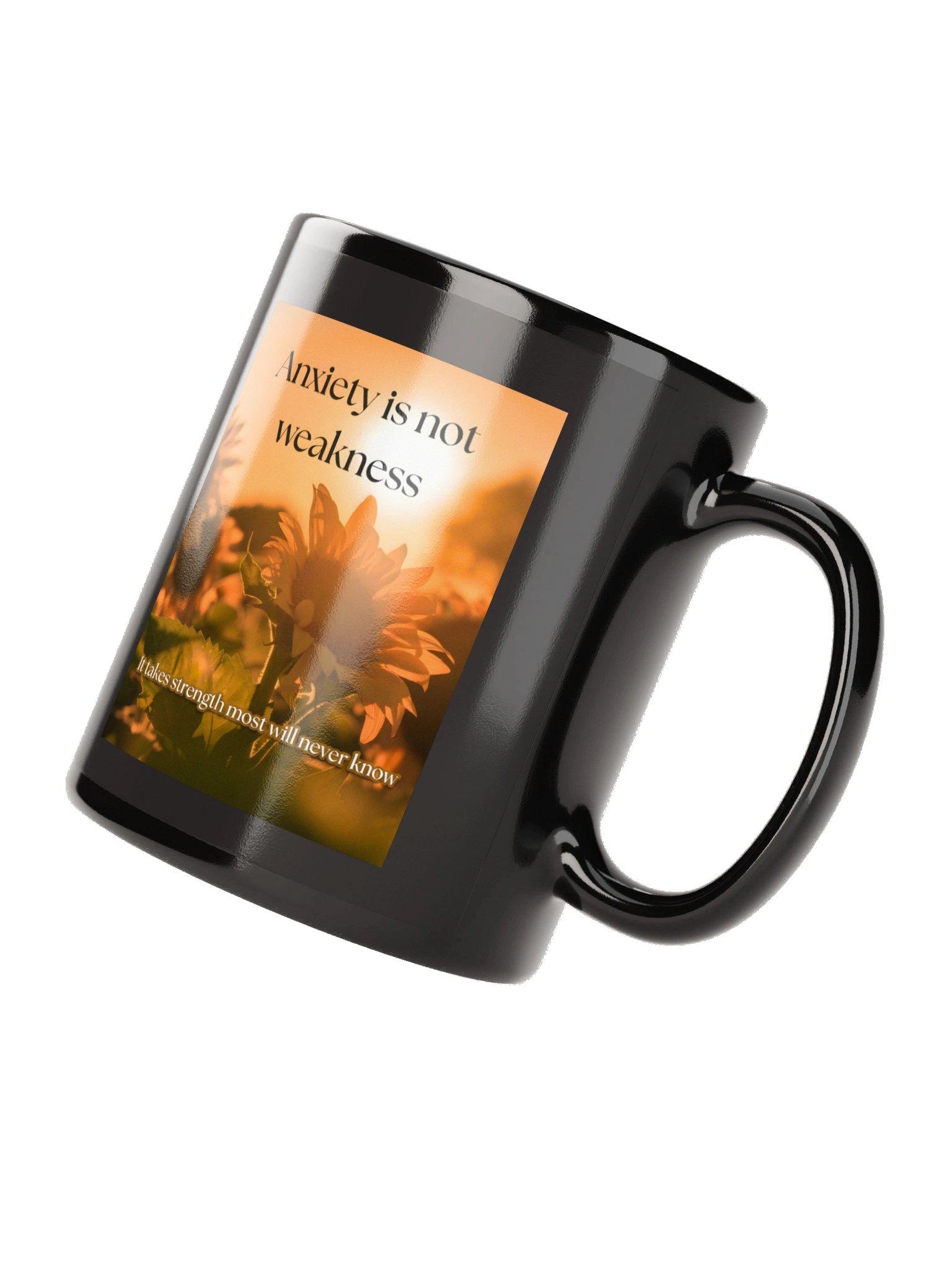 Mind Matter- Anxiety Takes Strength- Black Glossy Mug product image (7)