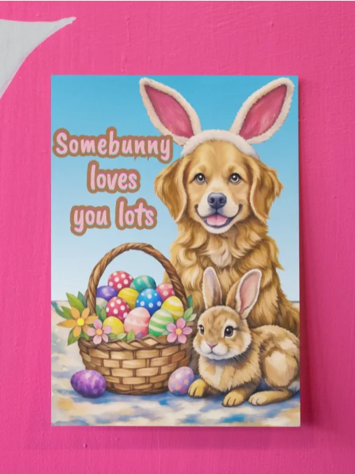 Adorable Happy Dog in Bunny Ears Greeting product image (36)