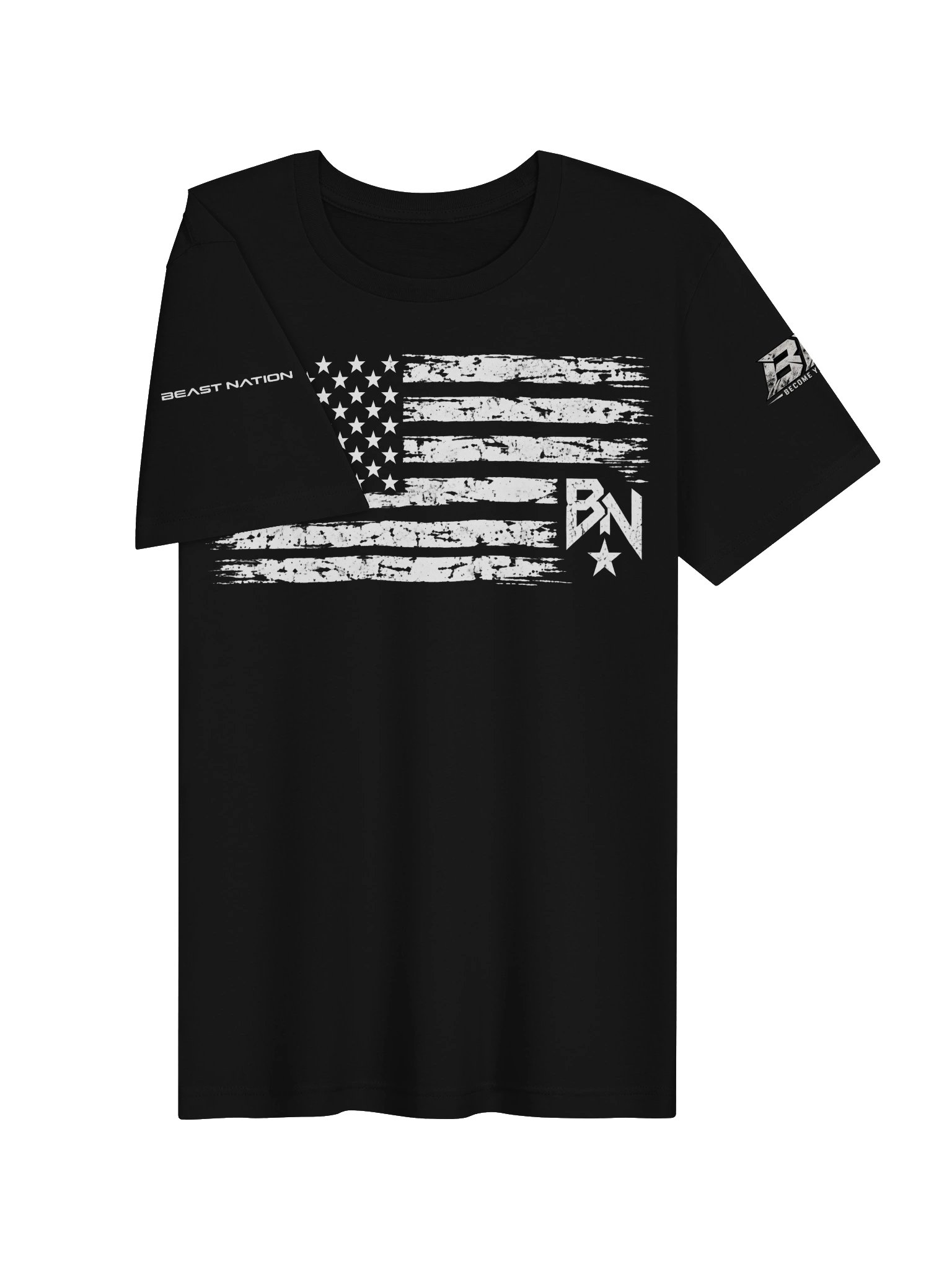 Beast Nation | Distressed American Flag Tee White product image (3)